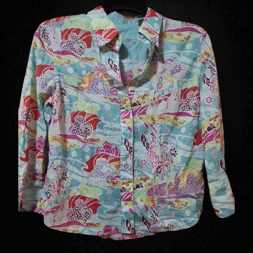 Colorful Robert Graham Embroidered Button-Up Shirt